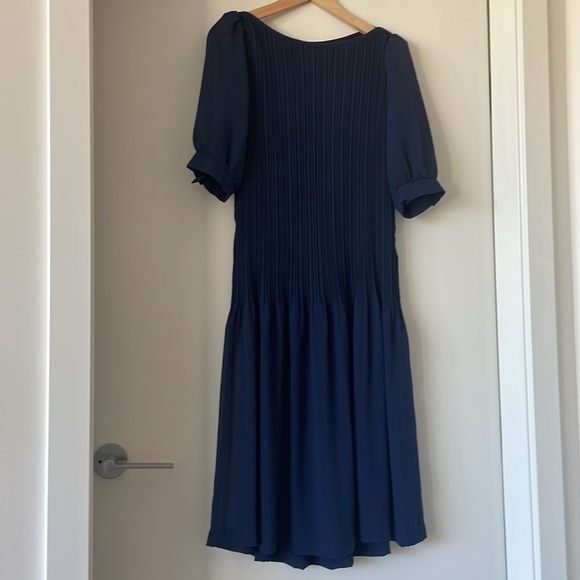 Vintage navy chiffon dress - Picture 5 of 7